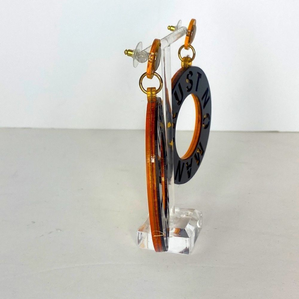 NEW…Black/Gold TRUST NO MAN earrings from RESET-CLOSET - Picture 2 of 3